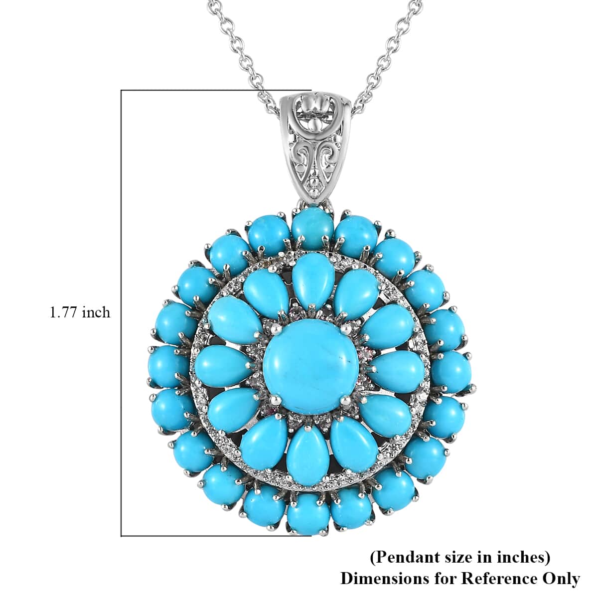 Turquoise outlet Pendant Sterling Silver Six Gemstones