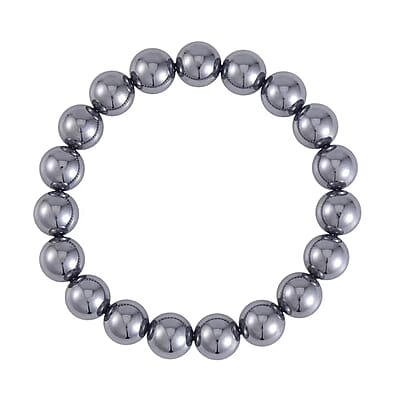 Terahertz 165.00 ctw Beaded Stretch Bracelet (6.5-7.0In) and Earrings in Stainless Steel