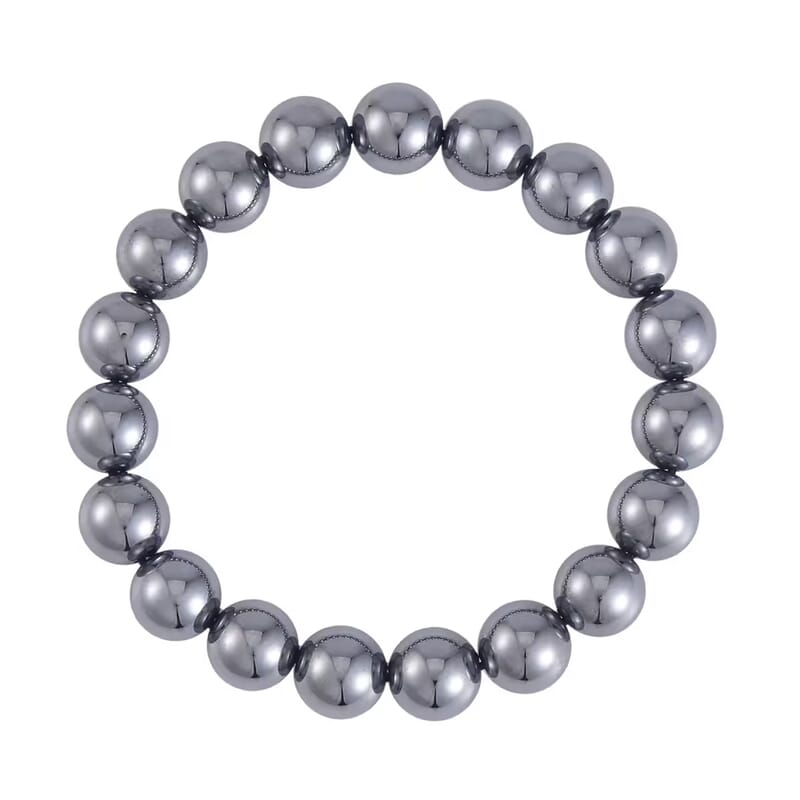 Terahertz 165.00 ctw Beaded Stretch Bracelet (6.5-7.0In) and Earrings in Stainless Steel