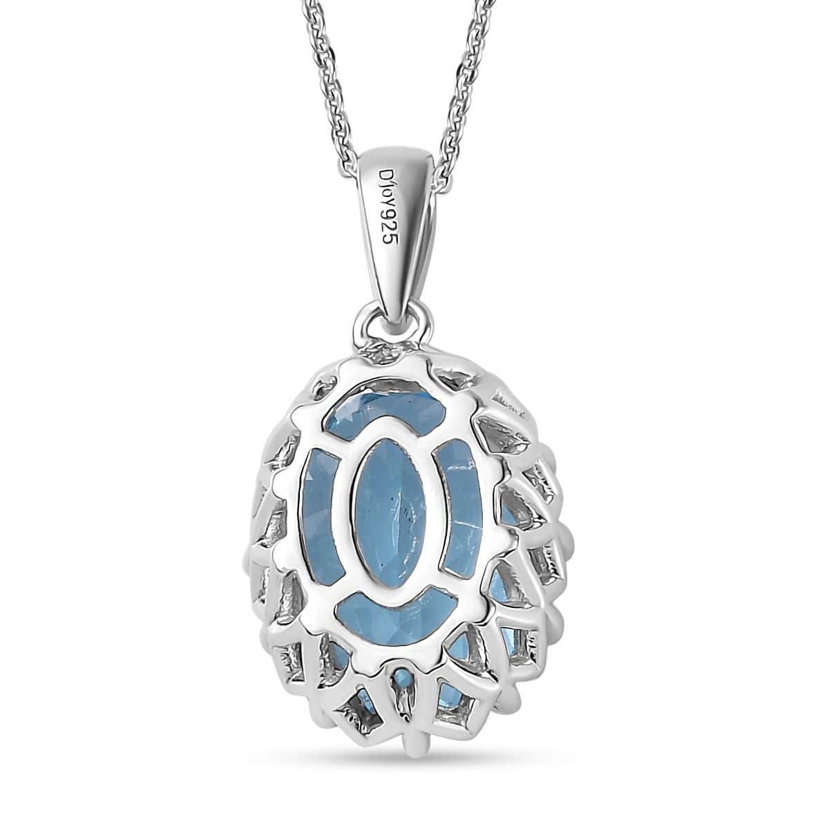 Sky Blue Topaz Pendant Necklace 20 Inches in Platinum Over Sterling Silver 10.00 ctw image number 4