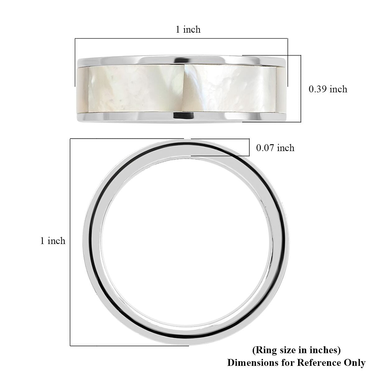 Mother Of Pearl and White Freshwater Pearl Ring (Size 6.0) and Earrings in Stainless Steel