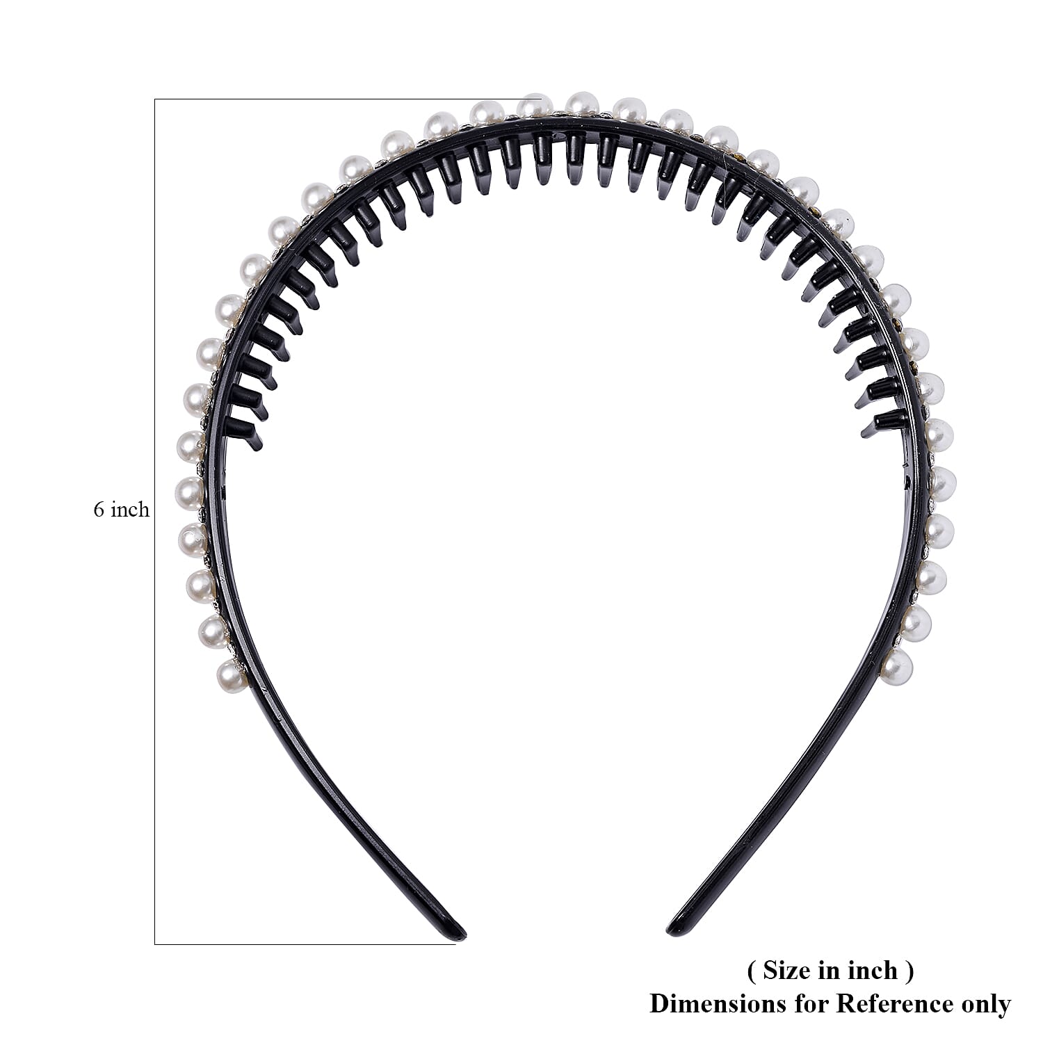 Set of 2 Hair Hoop with Pearl and White Crystal, Hair Accessories for Women, Bridal Pearl and Crystal Headband