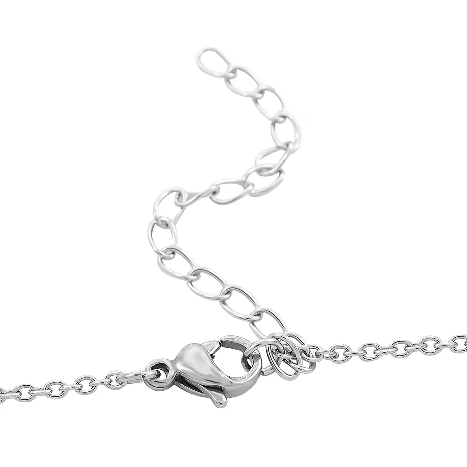 Love You More Engraved Pendant Necklace in Stainless Steel 18 Inches