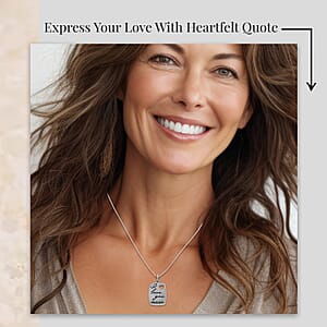 Love You More Engraved Pendant Necklace in Stainless Steel 18 Inches