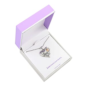 Heart Pendant Necklace 18 Inches in ION Plated YG and Stainless Steel