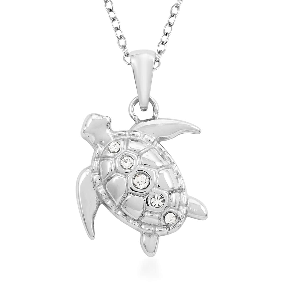 Turtle Pendant Necklace 18 Inches in Stainless Steel image number 3