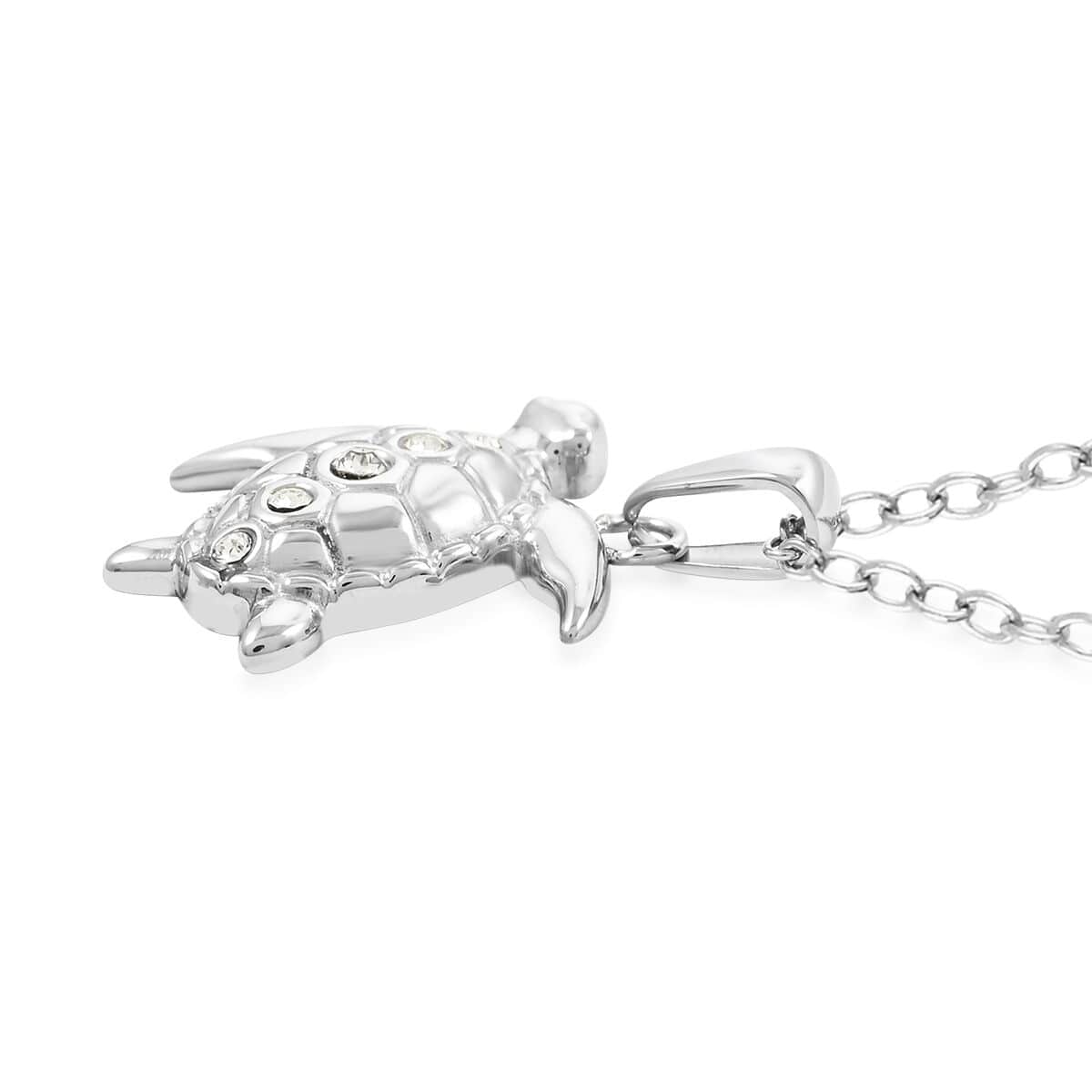 Turtle Pendant Necklace 18 Inches in Stainless Steel image number 4