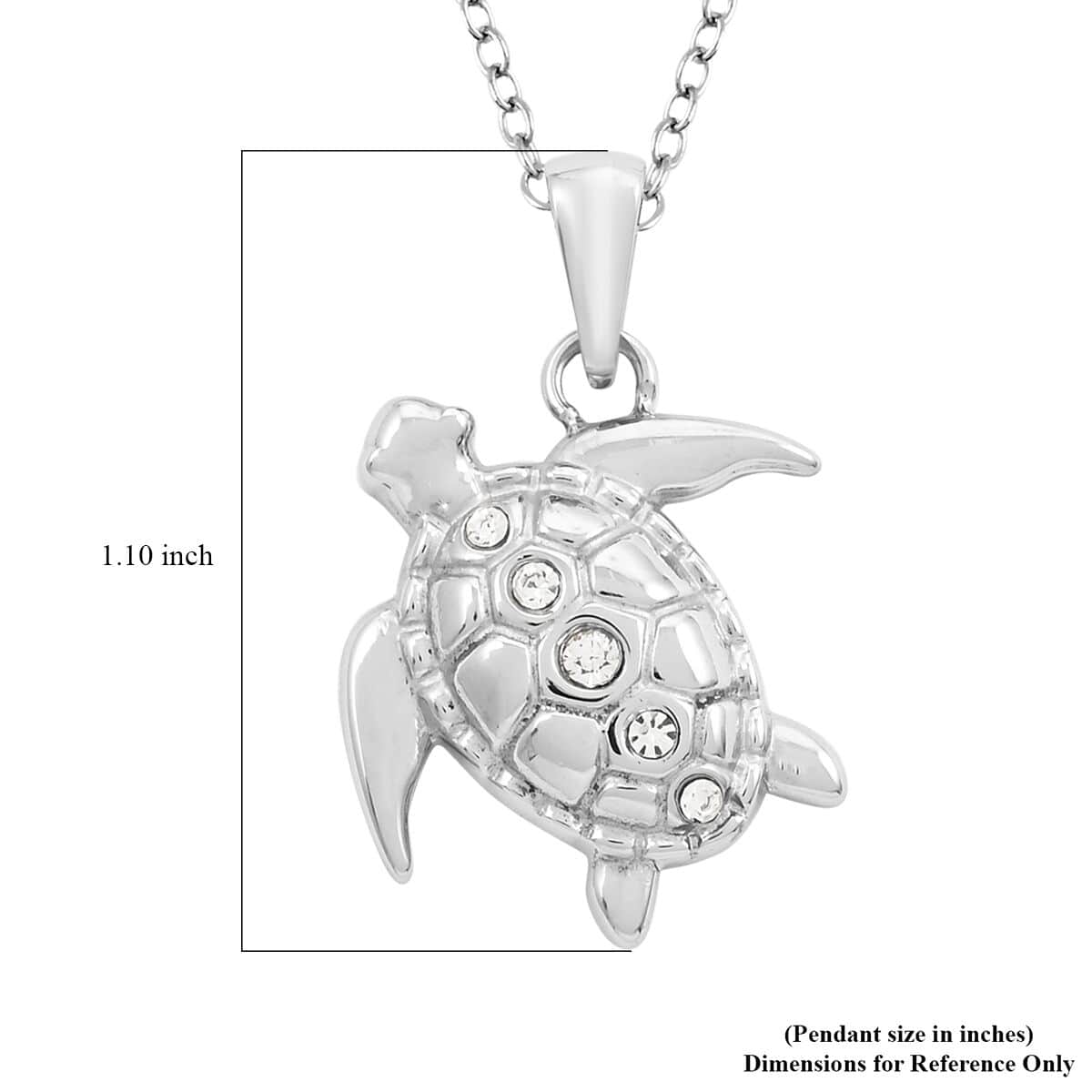 Turtle Pendant Necklace 18 Inches in Stainless Steel image number 6