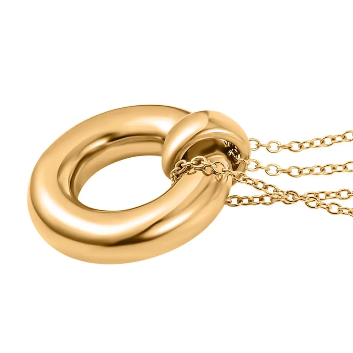 EverTrue Hoop Earrings, Cuff Bracelet (7.50 In) and Necklace 20 Inches in ION Plated Yellow Gold Stainless Steel, Durable Jewelry Set, Birthday Gift For Her image number 7