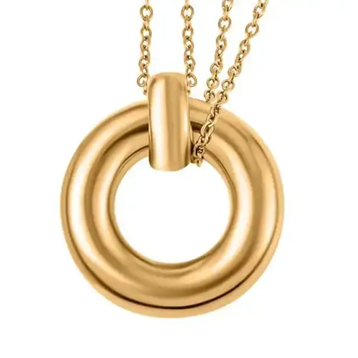 EverTrue Hoop Earrings, Cuff Bracelet (7.50 In) and Necklace 20 Inches in ION Plated Yellow Gold Stainless Steel, Durable Jewelry Set, Birthday Gift For Her image number 9