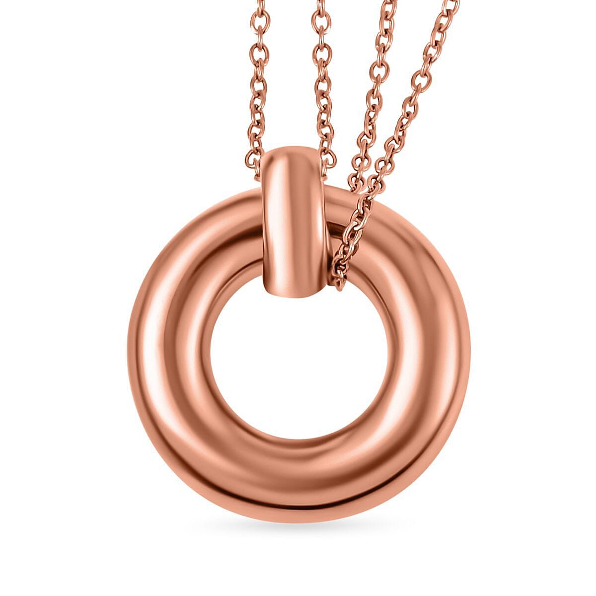 EverTrue Hoop Earrings, Cuff Bracelet (7.50 In) and Necklace 20 Inches in ION Plated RG Stainless Steel image number 5
