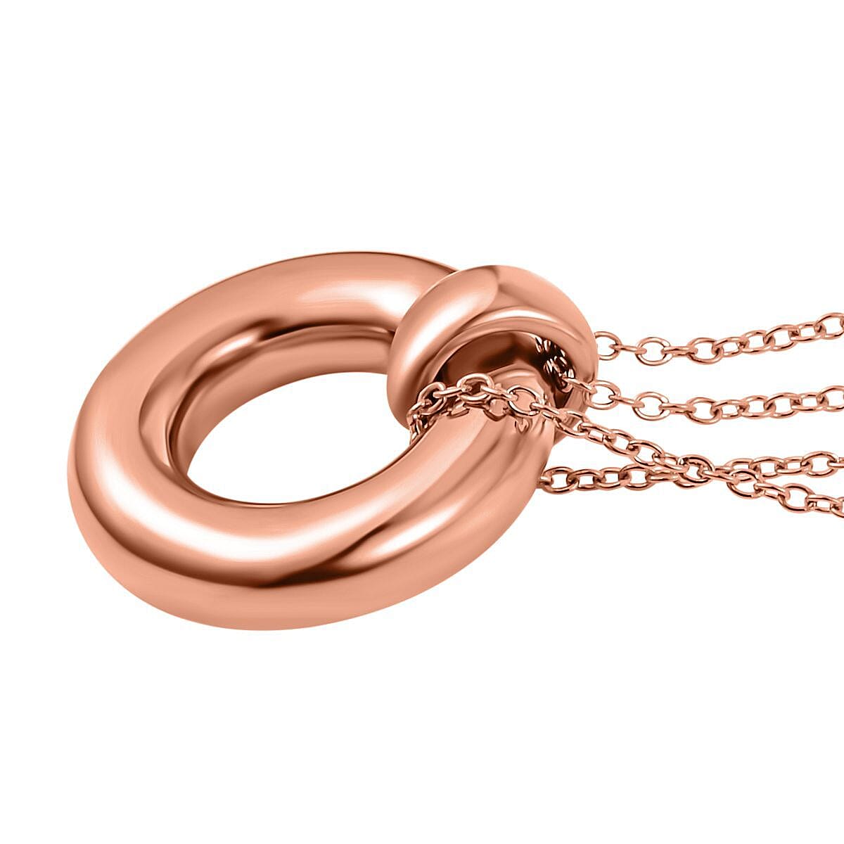 EverTrue Hoop Earrings, Cuff Bracelet (7.50 In) and Necklace 20 Inches in ION Plated RG Stainless Steel image number 6
