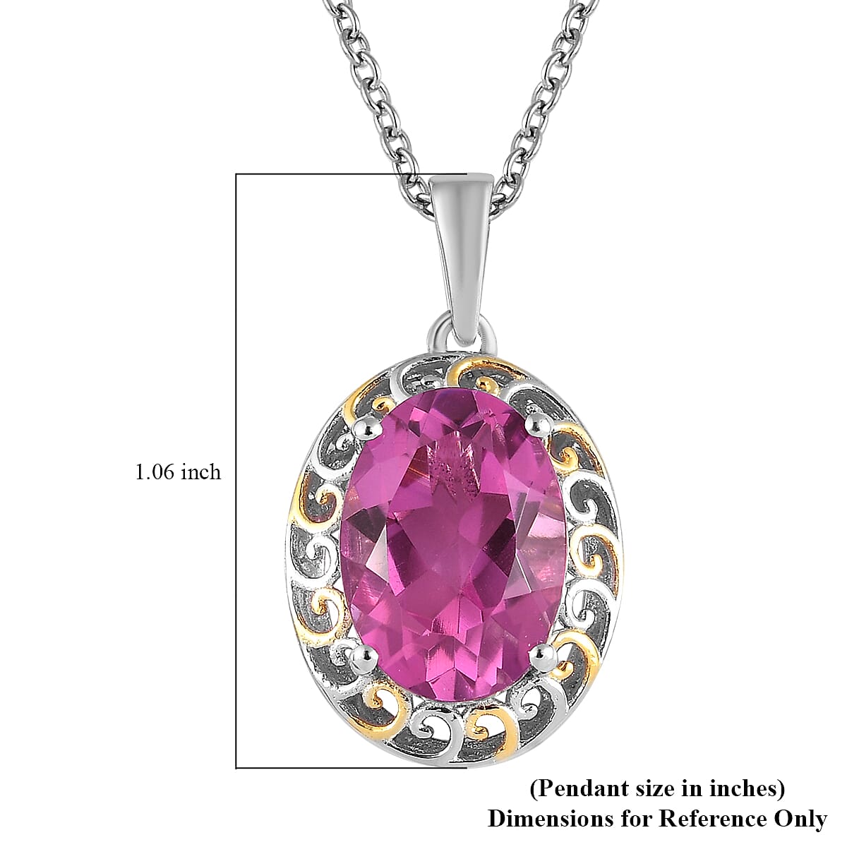 Karis Radiant Orchid Quartz (Triplet) Pendant in 18K YG Plated, Platinum Bond with Stainless Steel Necklace 20 Inches 6.40 ctw