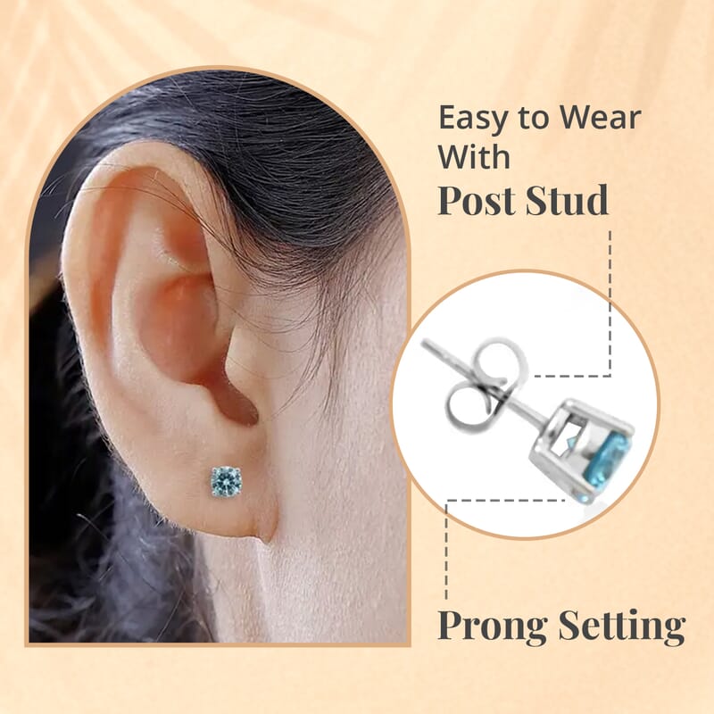 Sparkling Serenity Set of 3 Simulated Diamond Solitaire Stud Earrings in Stainless Steel