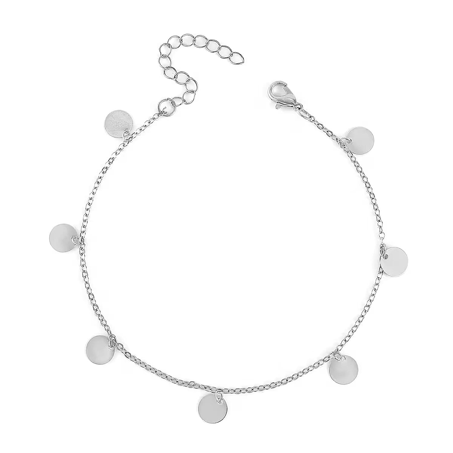 Set of 5 Constituted Blue Howlite, Simulated Pearl Charm Bracelet Extended to Anklet (9-11 In) in Silvertone 0.80 ctw