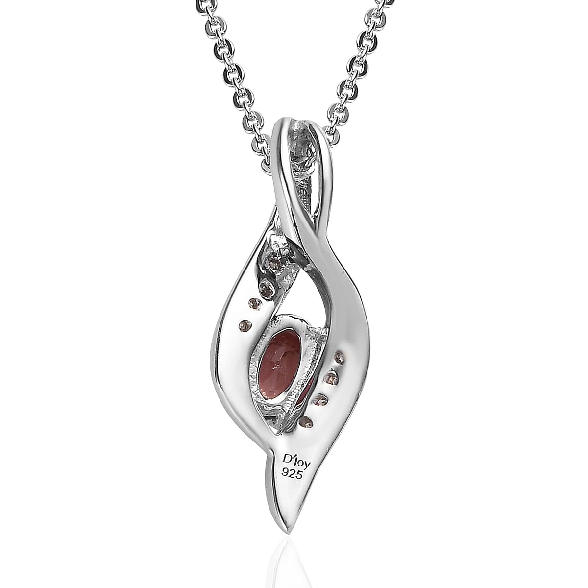Ouro Fino Rubellite and Moissanite Pendant Necklace 20 Inches in Platinum Over Sterling Silver 0.30 ctw image number 4
