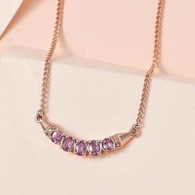 Purple Spinel Pendant 1.19 ctw Necklace in Vermeil RG Over Sterling Silver 18 Inches