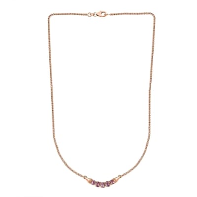 Purple Spinel Pendant 1.19 ctw Necklace in Vermeil RG Over Sterling Silver 18 Inches
