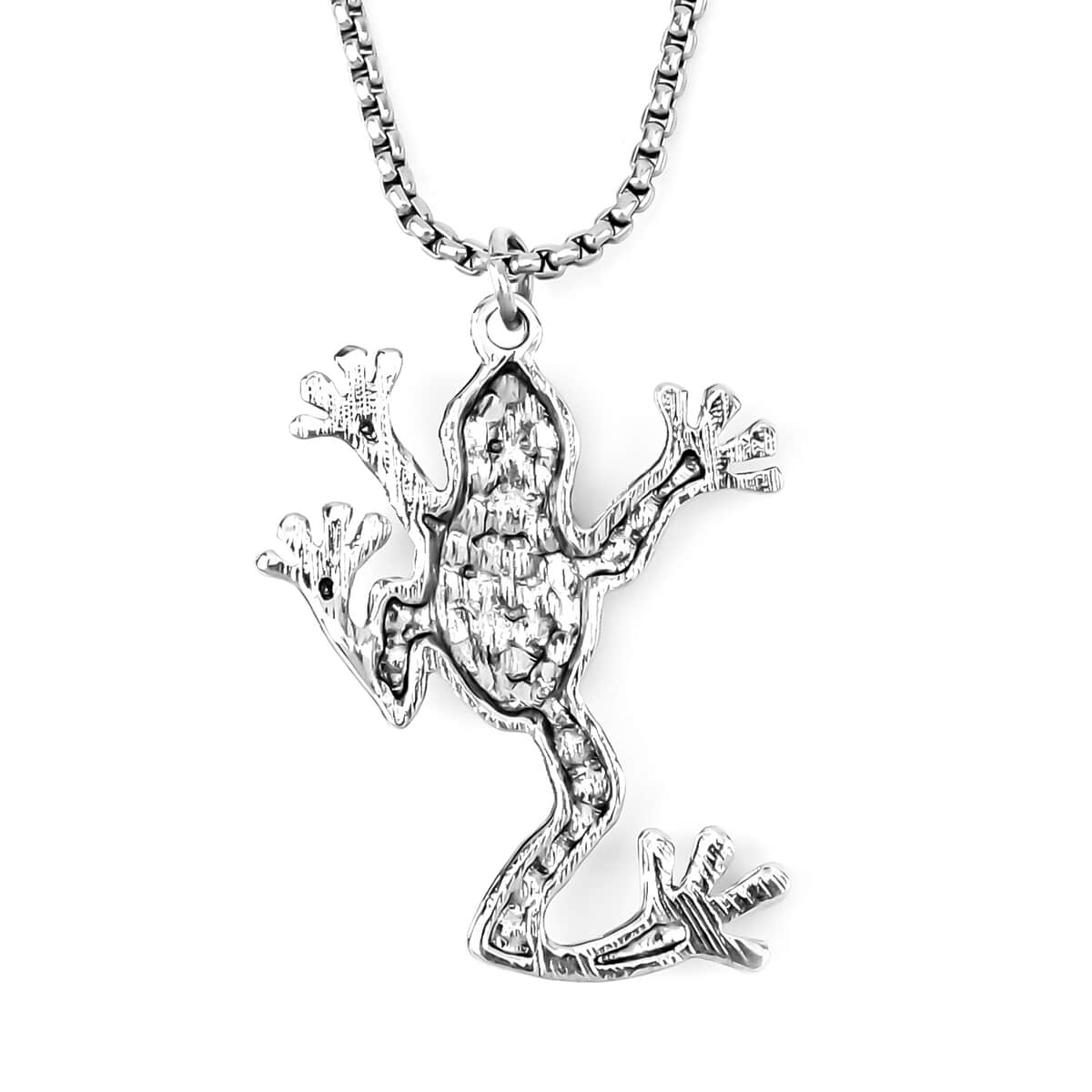 Multi Color Austrian Crystal Frog Pendant Necklace 28-30 Inches in Silvertone image number 4
