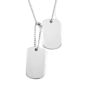 Bar Pendant Necklace 24-26 Inches in Stainless Steel