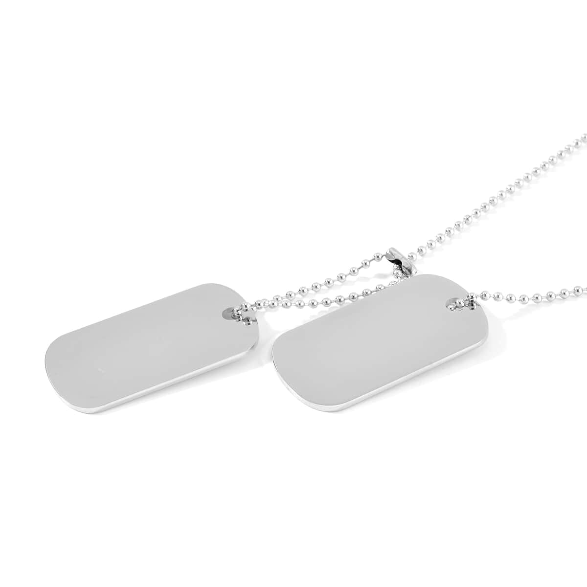 Bar Pendant Necklace 24-26 Inches in Stainless Steel image number 3