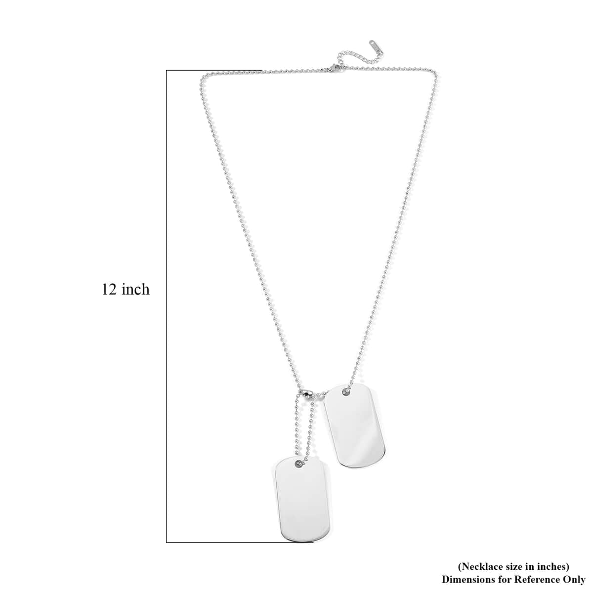 Bar Pendant Necklace 24-26 Inches in Stainless Steel image number 5