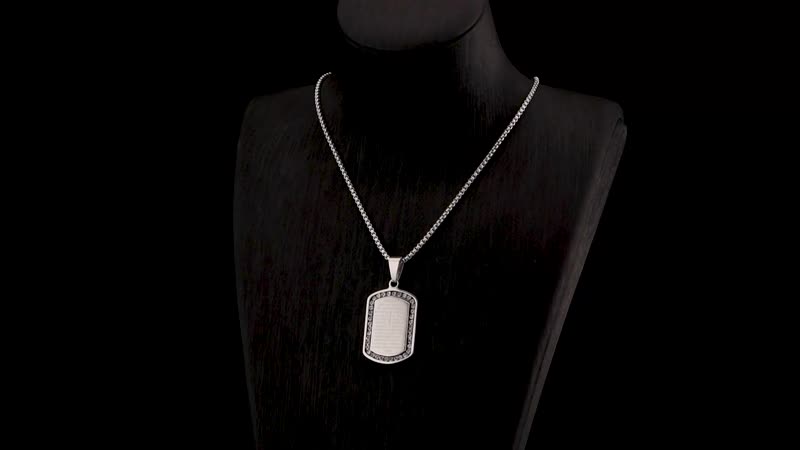 Austrian Crystal Cross with Bible Pendant Necklace (24 Inches) in Stainless Steel