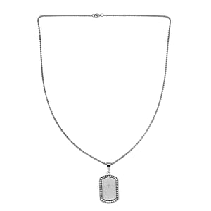 Austrian Crystal Cross with Bible Men's Pendant Necklace (24 Inches) in Stainless Steel
