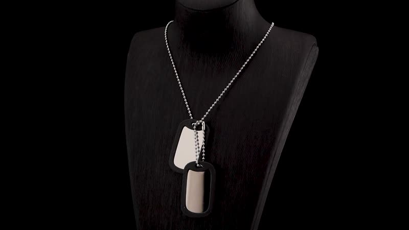 Bar Pendant Necklace 24 Inches in Stainless Steel