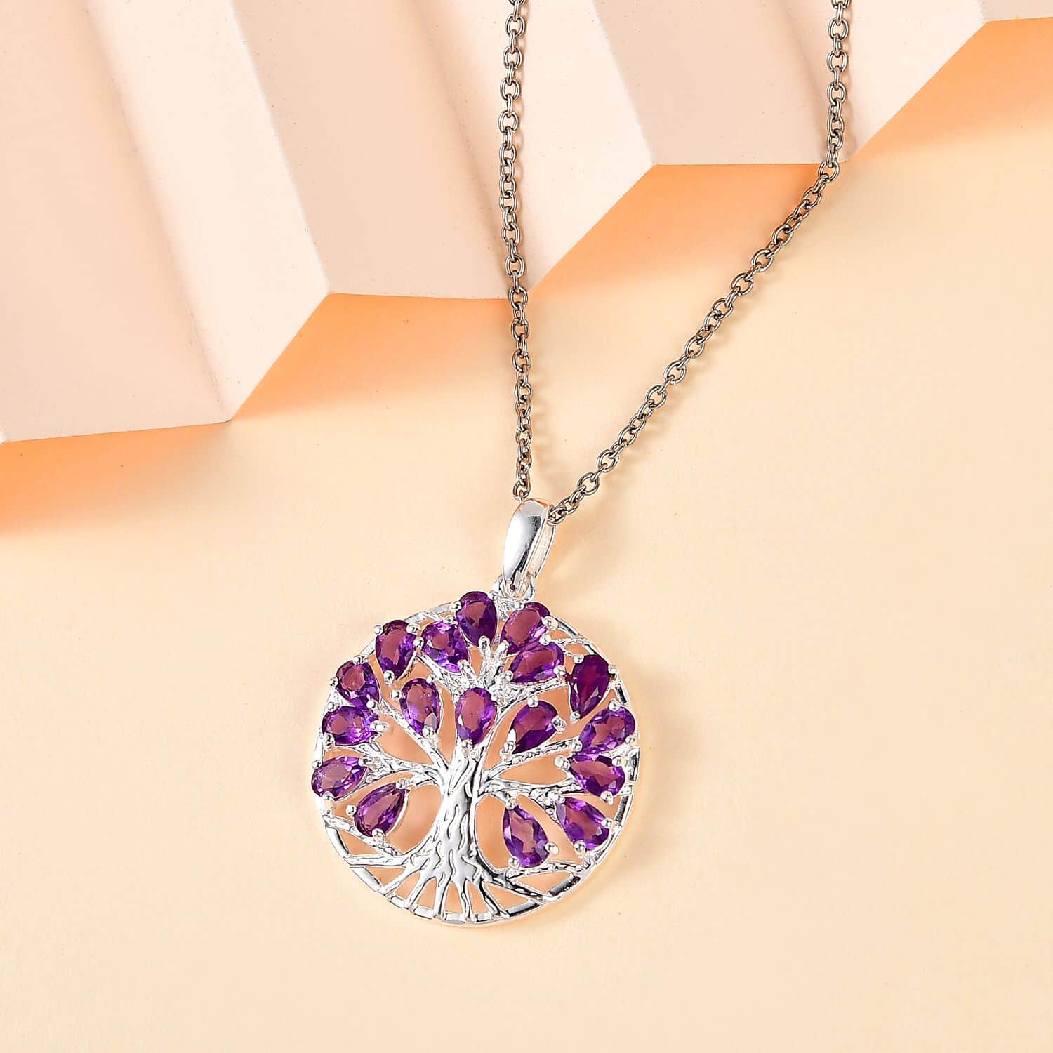 Amethyst Tree of Life PENDANT NECKLACE Sterling store 20