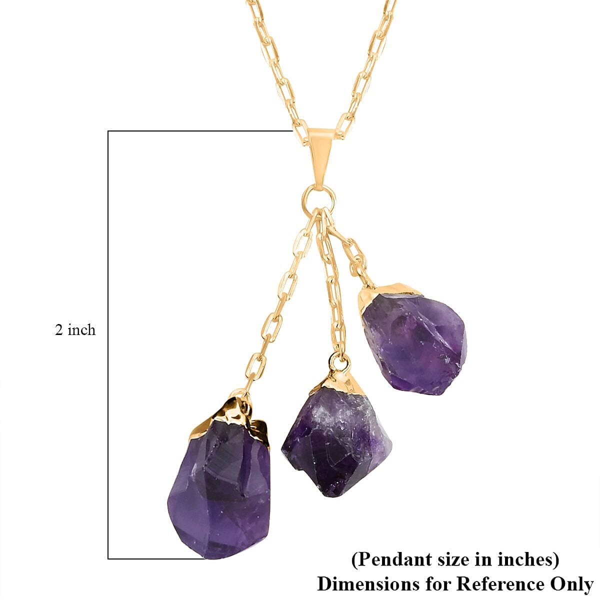 Amethyst Pendant Necklace 28.5-30.5 Inches in Goldtone 54.00 ctw image number 5