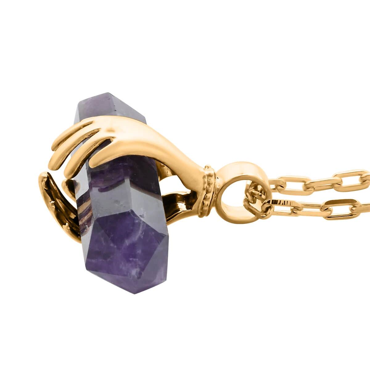 Amethyst Pendant Necklace 18.5-20.5 Inches in Goldtone 35.50 ctw image number 3