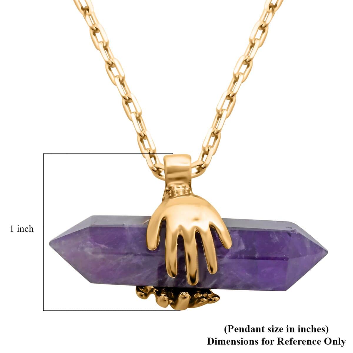 Amethyst Pendant Necklace 18.5-20.5 Inches in Goldtone 35.50 ctw image number 5