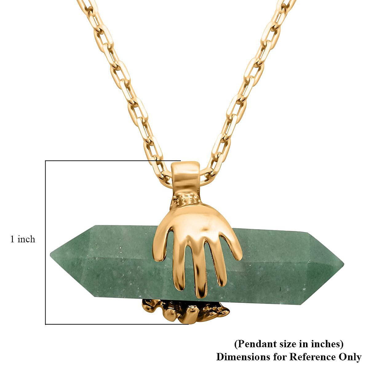 Green Quartz Pendant Necklace 18.5-20.5 Inches in Goldtone 55.00 ctw image number 5