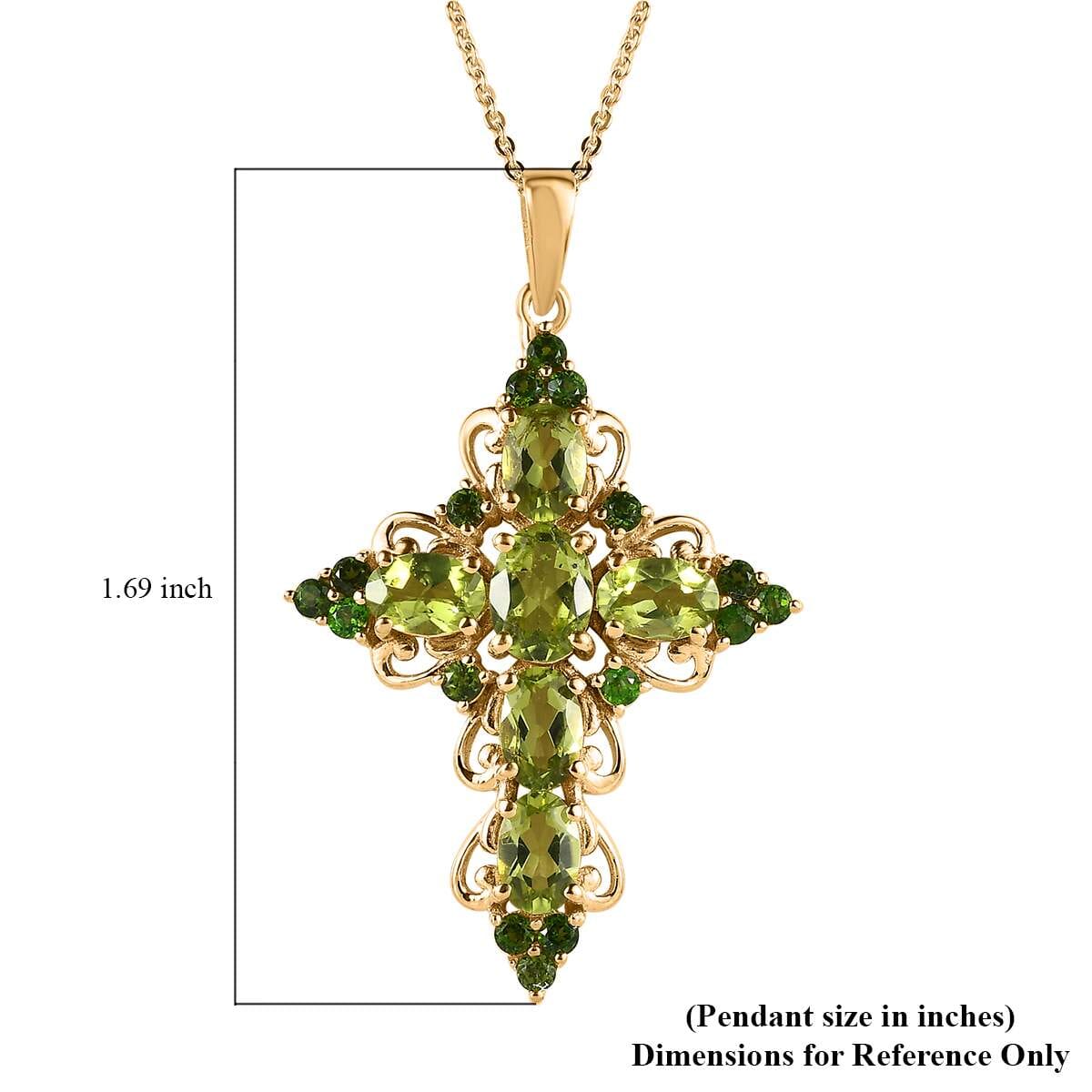 Chrome diopside hot sale cross pendant