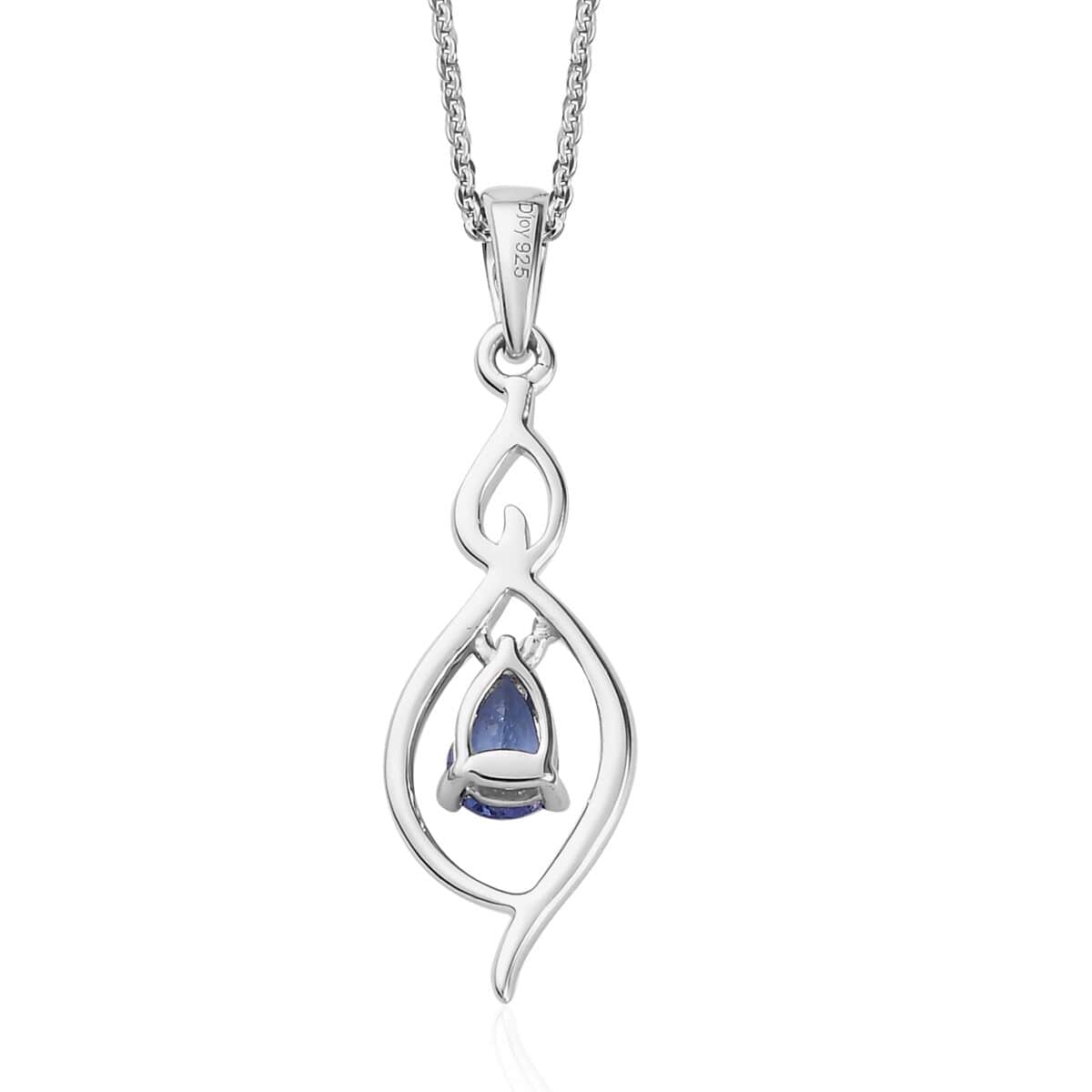 Tanzanite Pendant Necklace 20 Inches in Platinum Over Sterling Silver 0.35 ctw image number 4