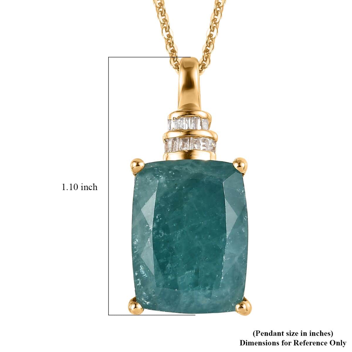 Premium Grandidierite and Diamond 12.85 ctw Pendant Necklace in Vermeil Yellow Gold Over Sterling Silver 20 Inches image number 6