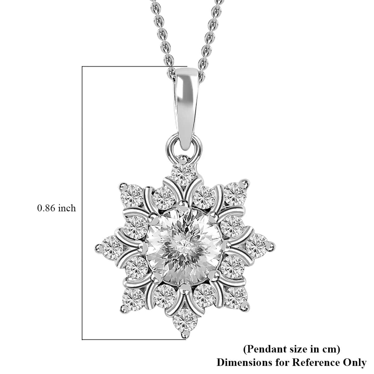 Buy Moissanite Floral Pendant Necklace 20 Inches in Platinum Over ...