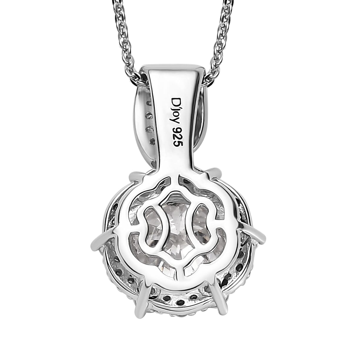 Moissanite Pendant Necklace 20 Inches in Platinum Over Sterling Silver 2.00 ctw image number 4