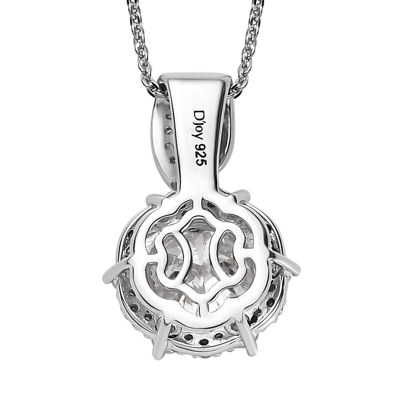 Moissanite Pendant Necklace 20 Inches in Platinum Over Sterling Silver 2.00 ctw