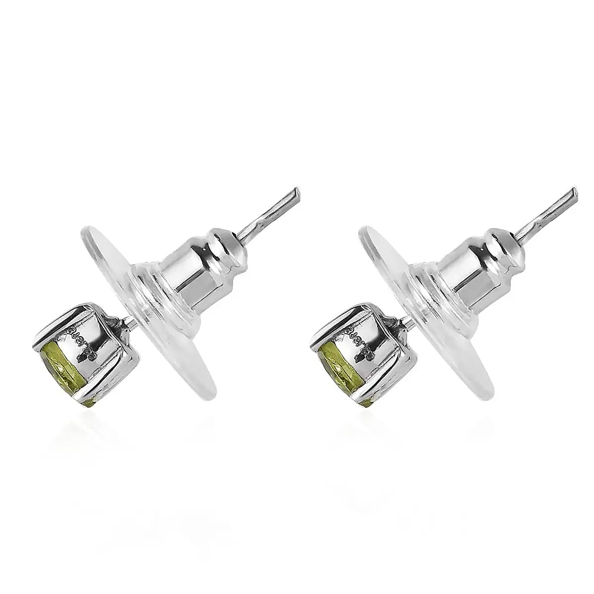 Doorbuster Peridot Solitaire Stud Earrings, Ring and Pendant Necklace 20 Inches in Stainless Steel 3.25 ctw image number 8