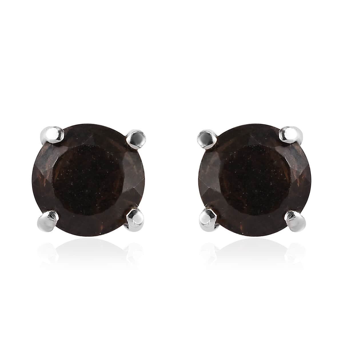 Natural Thai Black Spinel Solitaire Ring , Pendant and Solitaire Stud Earrings in Stainless Steel 7.15 ctw image number 10