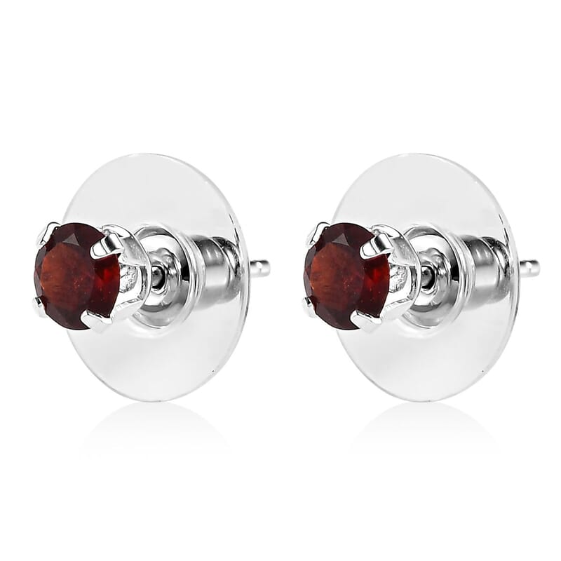 Sky Blue Topaz, Thai Black Spinel and Mozambique Garnet Set of 3 Solitaire Stud Earrings in Sterling Silver 3.50 ctw