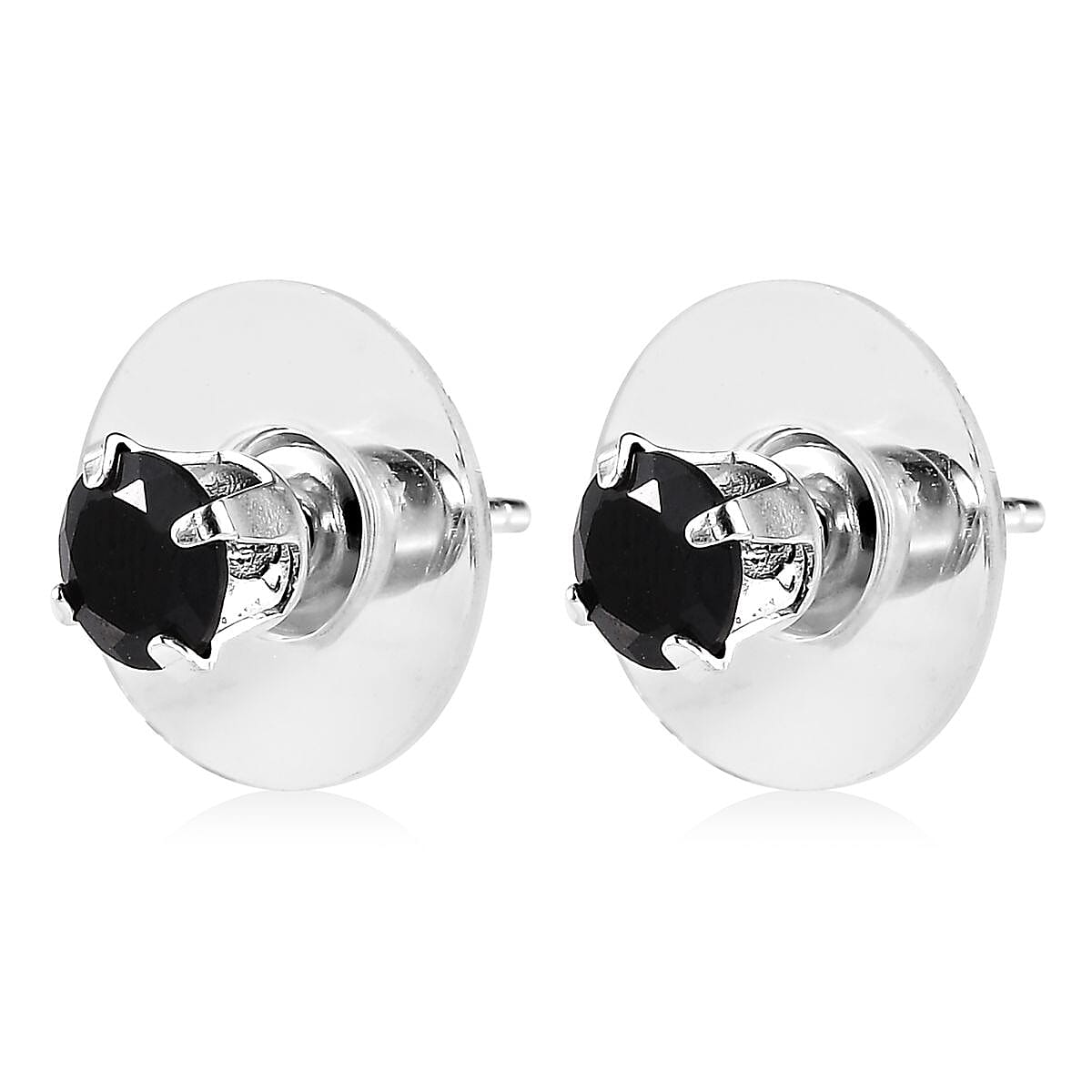 Sky Blue Topaz, Thai Black Spinel and Mozambique Garnet Set of 3 Solitaire Stud Earrings in Sterling Silver 3.50 ctw