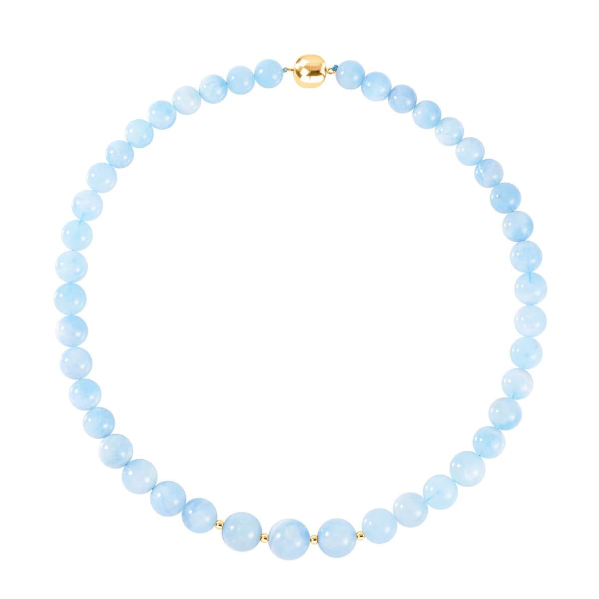 Mangoro Aquamarine Beaded Graduation Necklace 20 Inches and Drop Earrings in 14K YG Over Sterling Silver 452.25 ctw image number 2