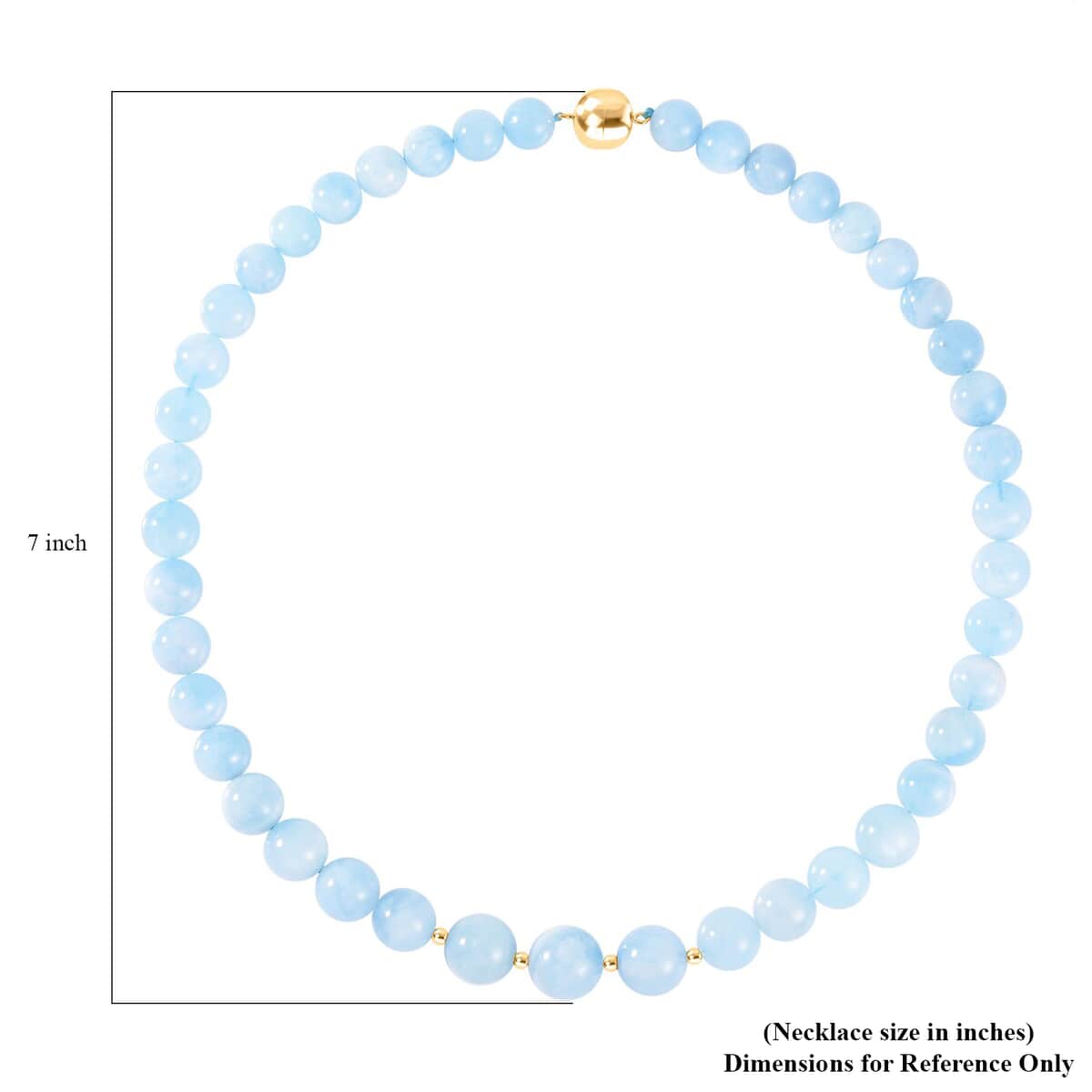 Mangoro Aquamarine Beaded Graduation Necklace 20 Inches and Drop Earrings in 14K YG Over Sterling Silver 452.25 ctw image number 4