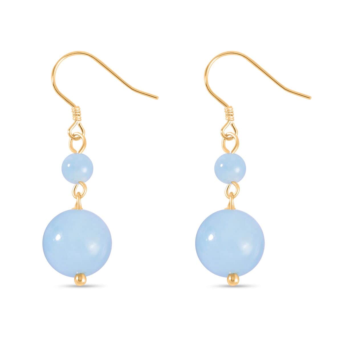 Mangoro Aquamarine Beaded Graduation Necklace 20 Inches and Drop Earrings in 14K YG Over Sterling Silver 452.25 ctw image number 6