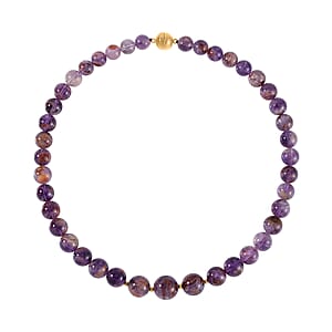 Cacoxenite Beaded Graduation Necklace 20 Inches and Drop Earrings in 14K Yellow Gold Over Sterling Silver 505.50 ctw