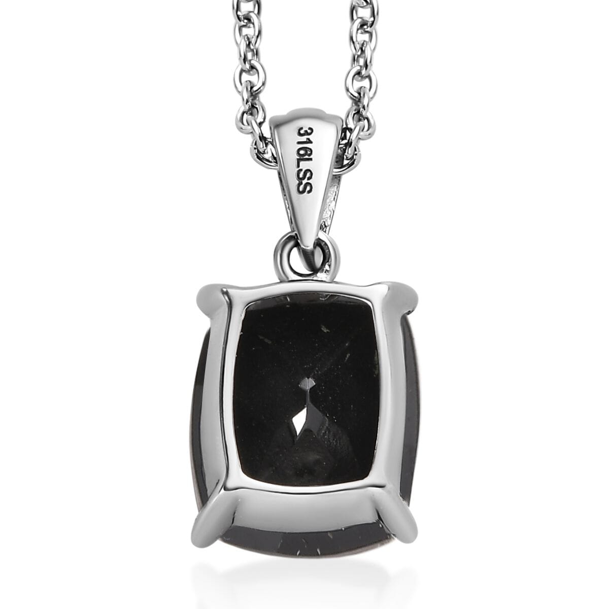 Thai Black Spinel Solitaire Stud Earrings, Ring (Size 7.00) and Pendant Necklace 20 Inches in Stainless Steel 13.00 ctw image number 9