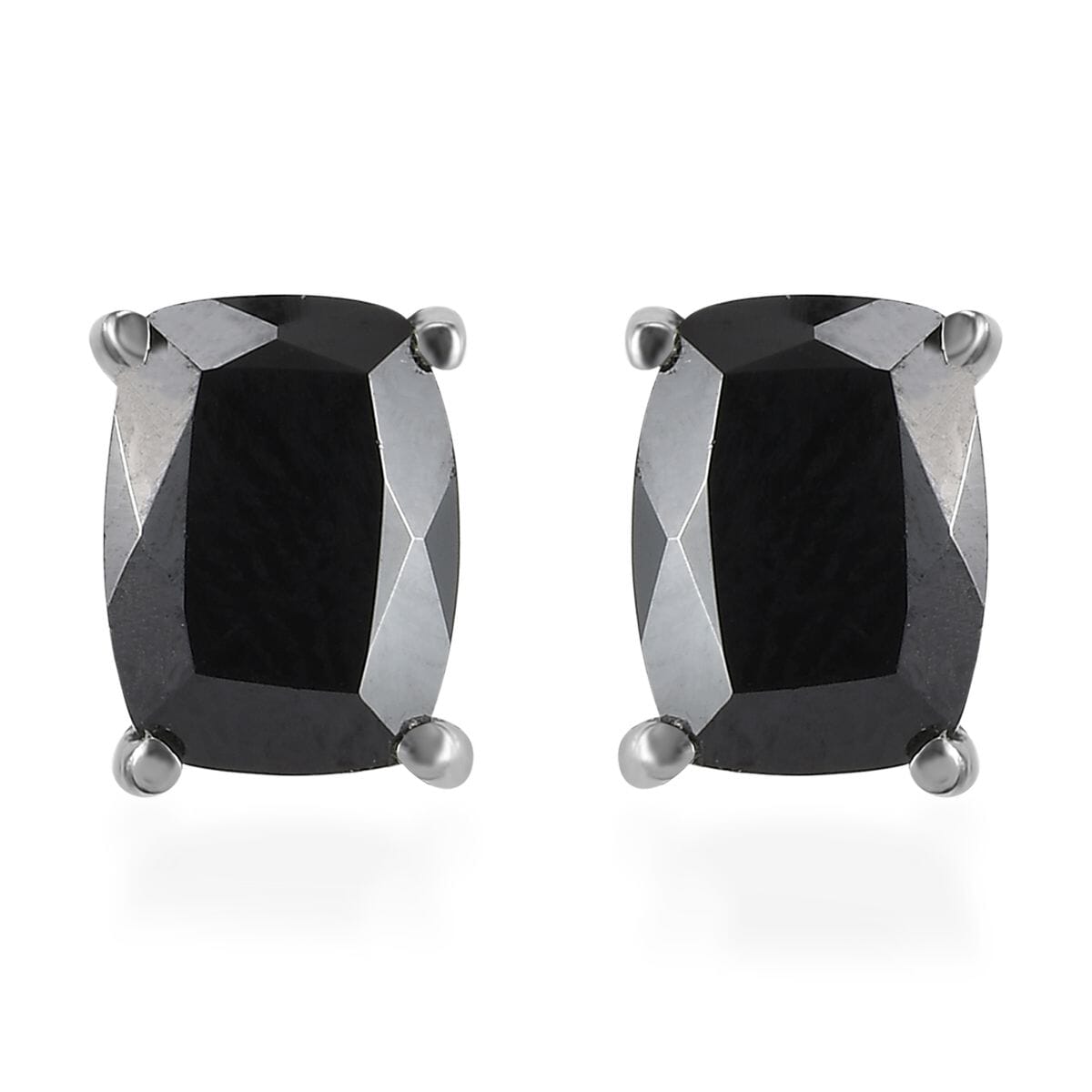 Thai Black Spinel Solitaire Stud Earrings, Ring (Size 7.00) and Pendant Necklace 20 Inches in Stainless Steel 13.00 ctw image number 10